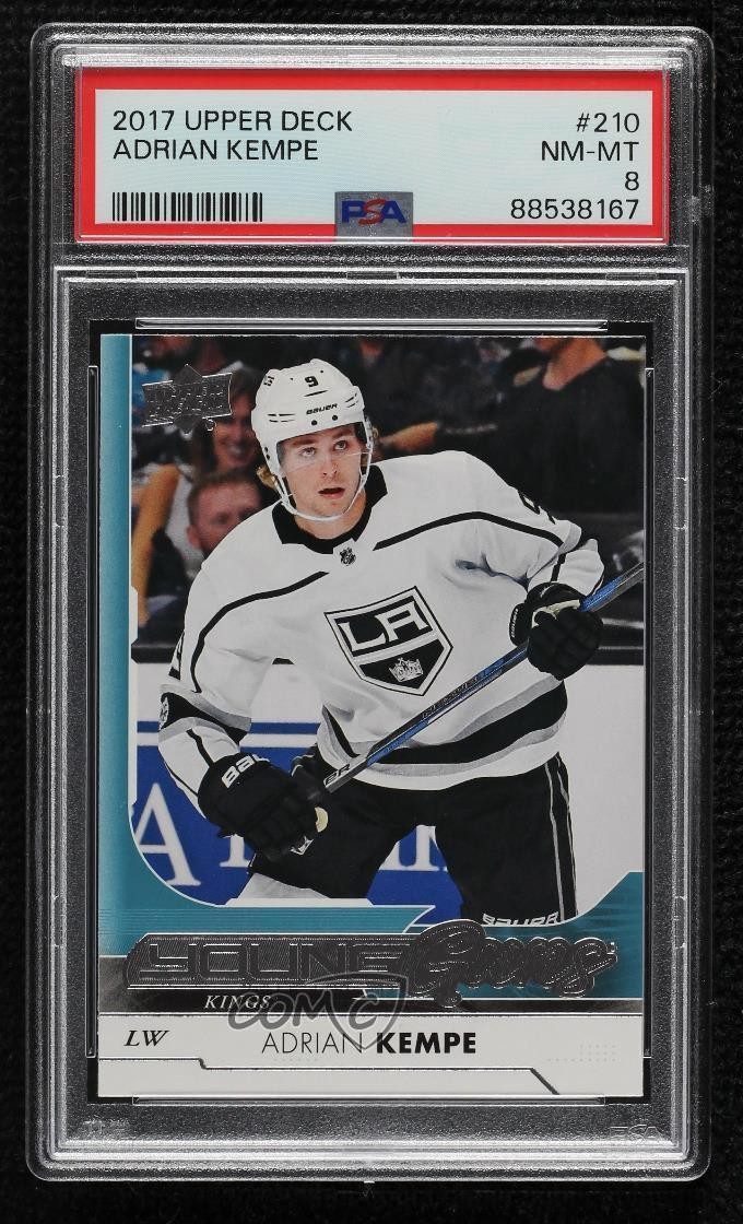 2017-18 Upper Deck Young Guns Adrian Kempe #210 PSA 8 0c1o