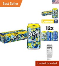 Brisk Bold Lemon Iced Tea Pack 12 Cans, Natural Ginger Lemon Flavor