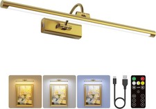 24" Brass Battery Picture Light 8000mAh Remote Wall Art Light R023