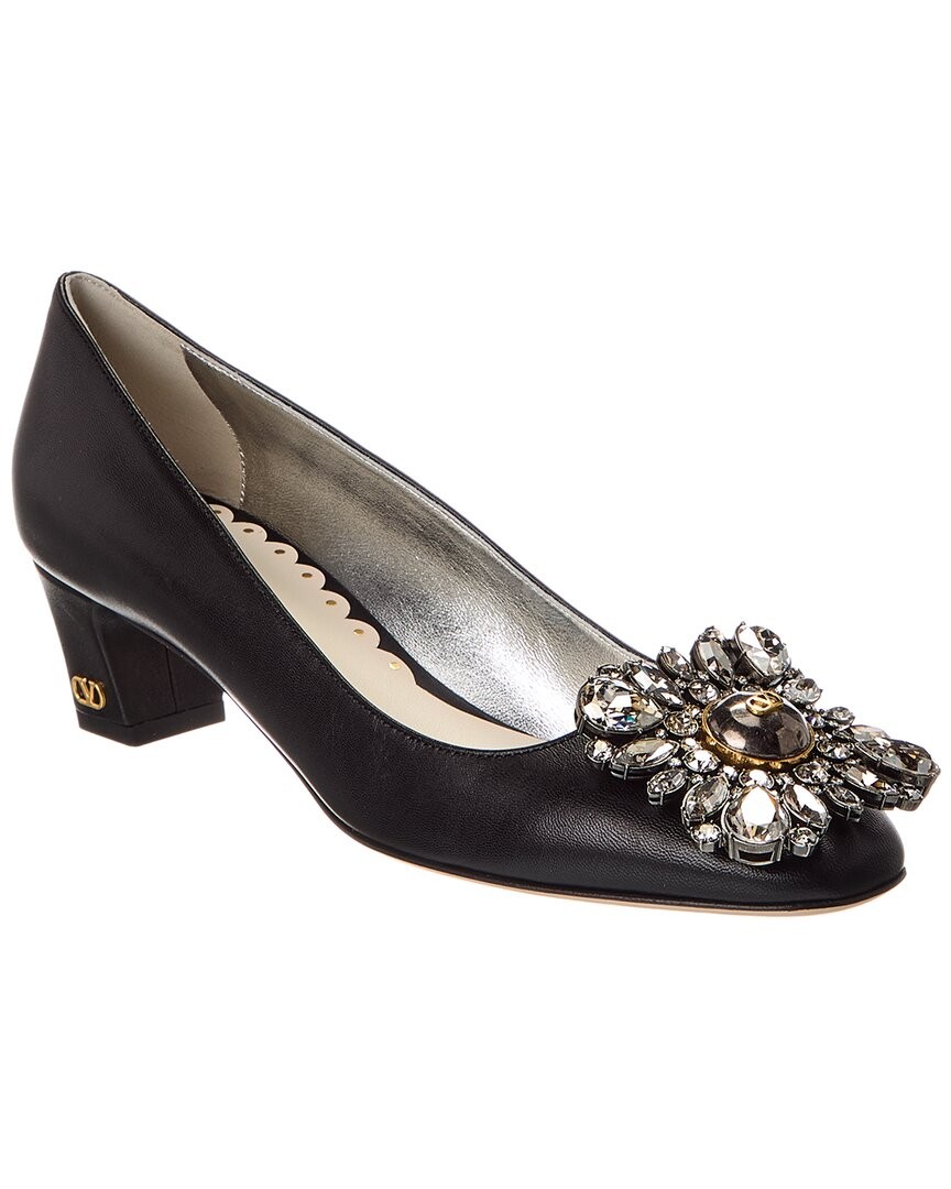 Valentino Bow 45 Leather Pump Women's Black 36