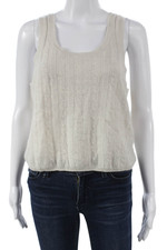 525 Womens Cashmere Cable Knit Scoop Neck Sleeveless Vest Beige Size M