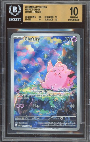 2026 Pokemon ME Perfect Order #094 Clefairy Illustration Rare BGS 10 PRISTINE