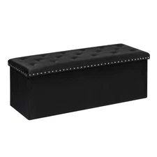 Storage Ottoman Bench, Folding Tufted Ottomans with Storage, Extra Large 140L...