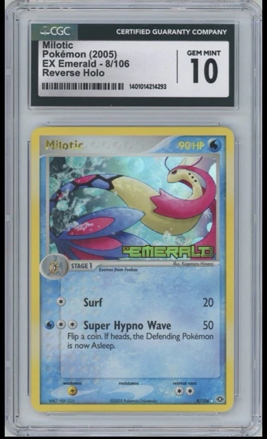 2005 Pokemon EX Emerald Reverse Holo / Rev Foil Milotic #8 CGC 10 GEM MINT