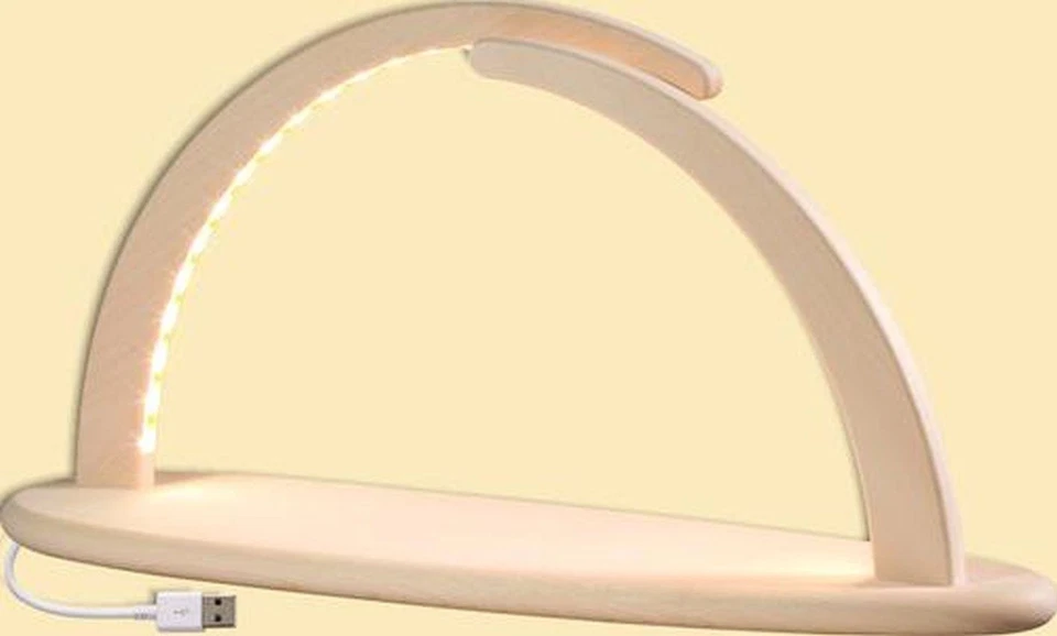 SEIFFENER VOLKSKUNST EG SCHAUWERKSTATT Schwibbogen unbestückt mit LED Beleuchtung HxBxT = 21x42x13cm NEU Lichterbogen F