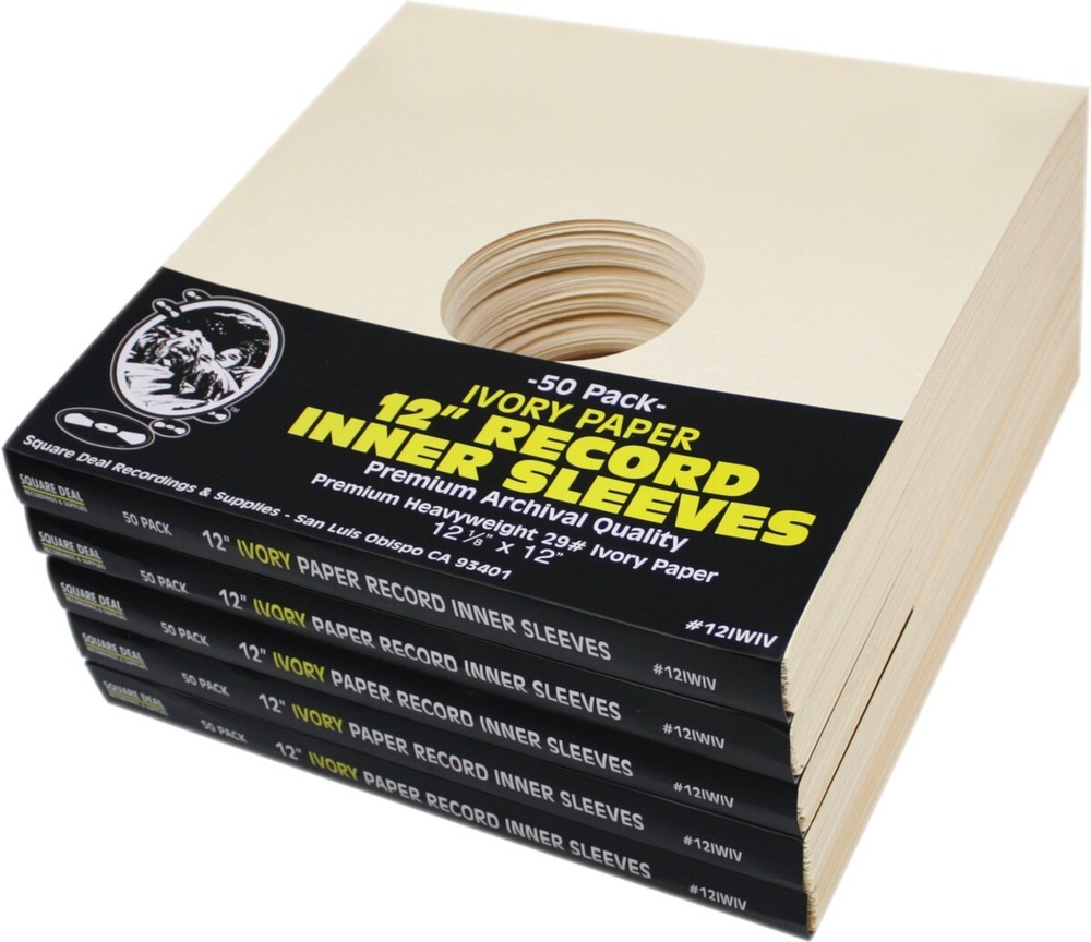 12-inch Ivory Acid-Free Archival LP Inner Sleeves for Records