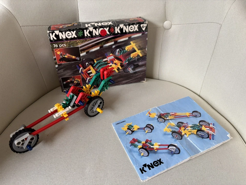 Vintage K’Nex Boxed Set 4 Vehicles with instructions complete 76 pieces 20804 - Image 4 of 4