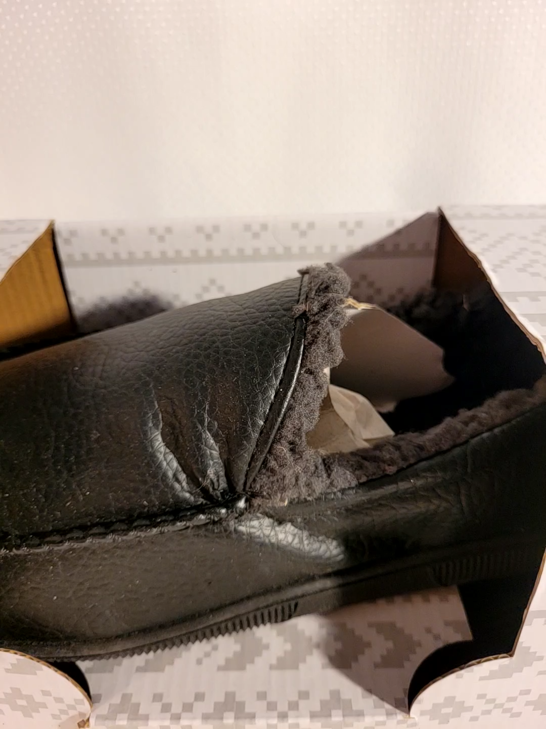 SAOLA Muk Luks ciabatte mocassino uomo ecopelle suola rigida nere taglia 12 13 nuove