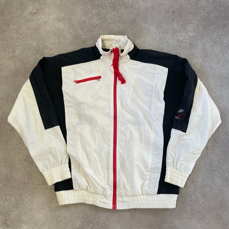 SACAI X NIKE Nike Jordan Track Jacket Cappotto Giacca a Vento Bambini Grande Anni 90 Volo Full Zip Bianco