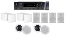 Technical Pro 6-zone Home Theater Receiver+white Cube+wall+8" Ceiling Speakers