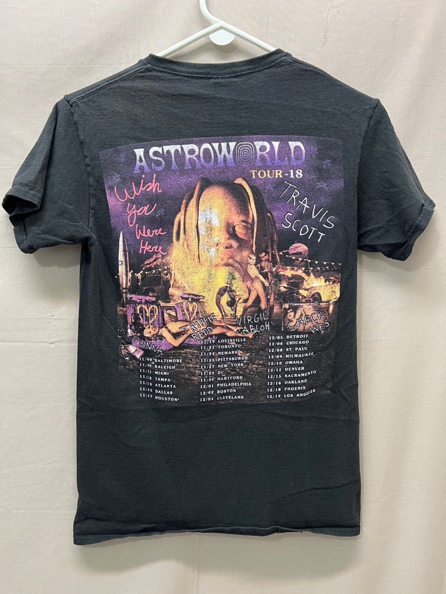 Travis Scott × DSM NYC Astroworld Wish You Were Here Tee Travis Scott Astroworld Tour Wish You Were Here Tee Black
