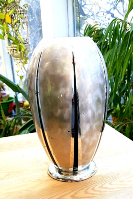 Antike Metallvase von WMF IKORA  gepunzt mit Turmmarke Germany  24cm hoch, 664 g