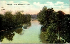 1910. PIGEON CREEK. EVANSVILLE, IND. POSTCARD YD14