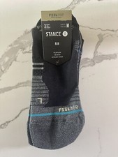 Stance 3 Pack Tab Height Run Socks Black Run Light Sz Medium M 6-8.5 W 8-10.5