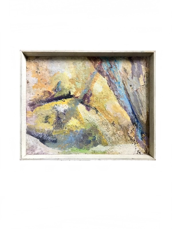 original signed 1950s Mid Century Abstract expressionist Painting  50s Modernis1