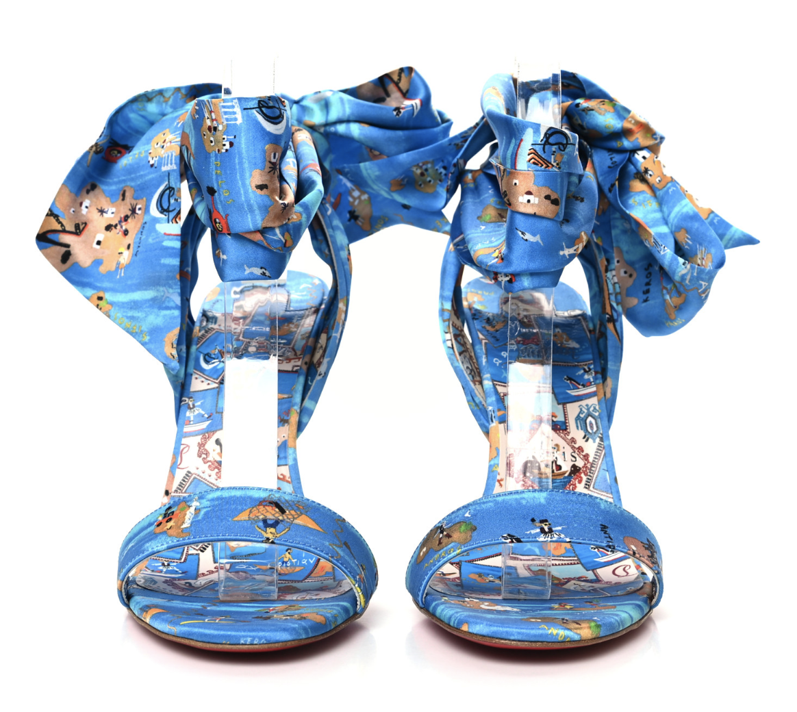 Christian Louboutin Sandale Du Desert 100, Printed Satin
