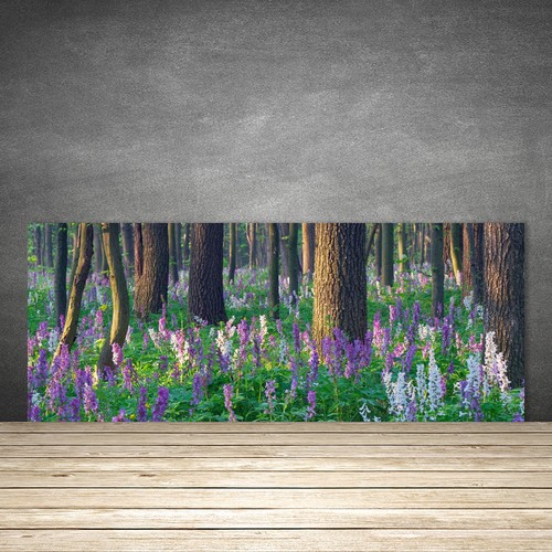 Crédence De Cuisine En Verre 100x50 Cm - Motif Nature Forêt Fleurs - Décor Moderne - Neuf Tulup