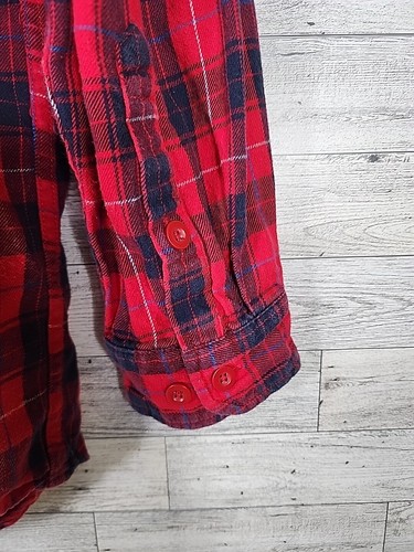 Carhartt Flannel Shirt Mens Large Red Plaid Button Up Long Sleeve - Picture 6 of 7