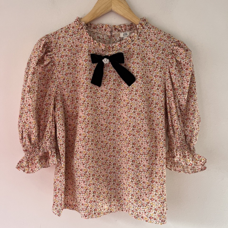 River Island Multicoloured Ditsy Floral Puff Sleeve Blouse Cottagecore