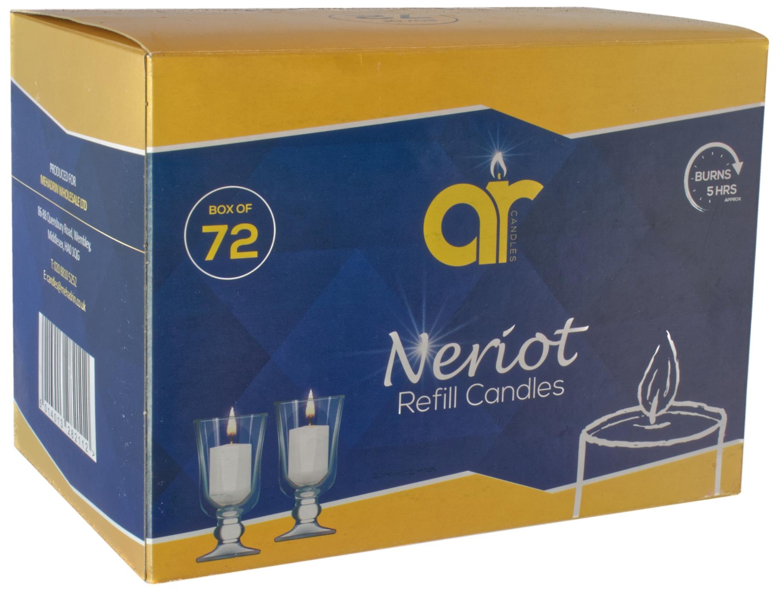 72 Candle Refills for Neriot Shabbat Glass Containers 5 Hours Jewish Shabbos