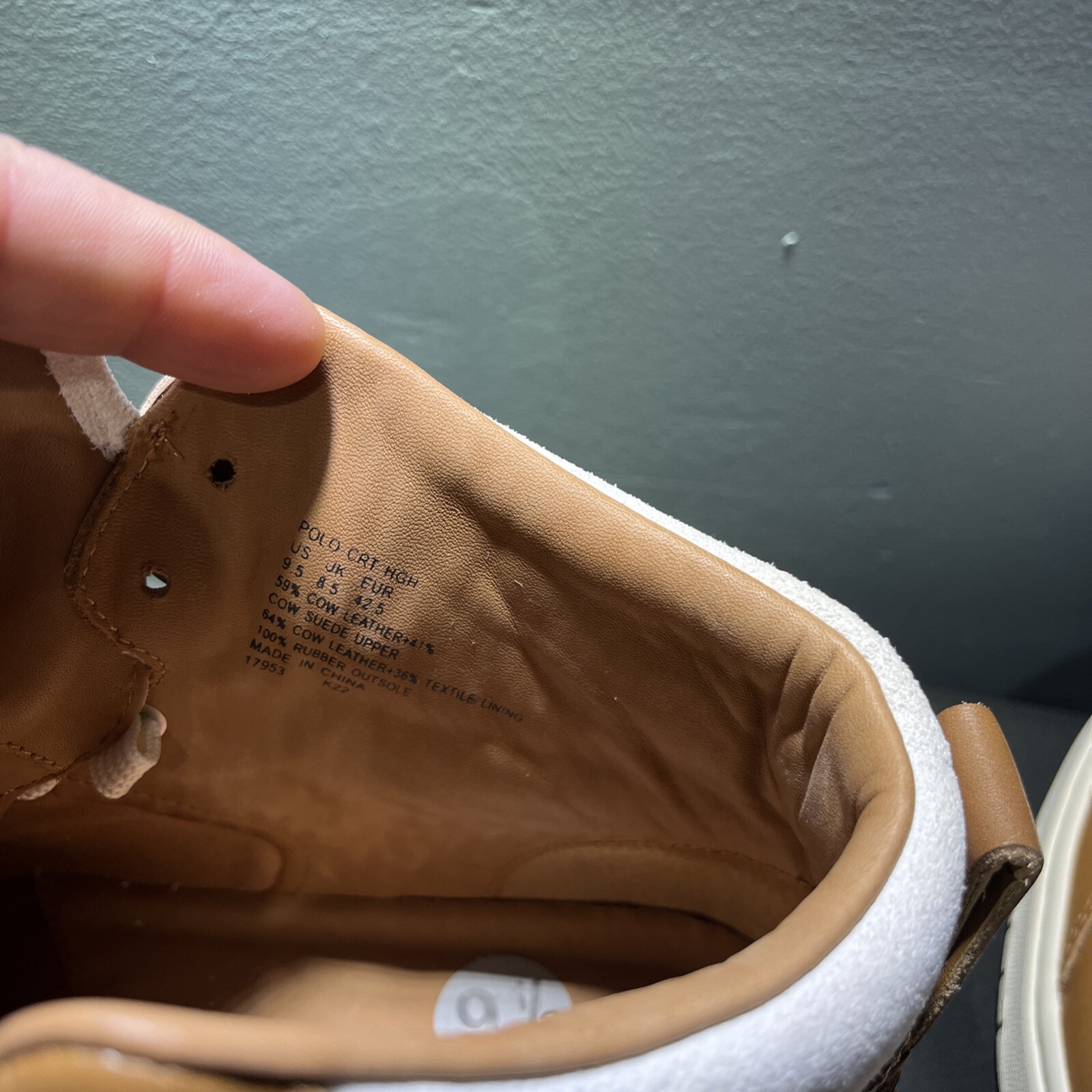 Scarpe Polo Ralph Lauren uomo taglia 9 5 CRT alte pelle mucca scamosciata pony nuove