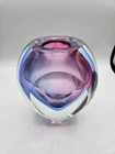 VTG. Flavio Poli Murano Sommerso Faceted Glass Vase with Purple/Blue  9inches
