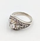 Vintage Sterling CNA Silver 925 Dominique Cubic Zirconia Cocktail Ring Sz 10