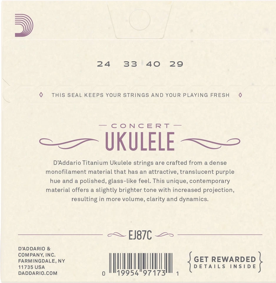 D'Addario Ukulele Strings 5 Sets Titanium Concert EJ87C - Image 3 of 4