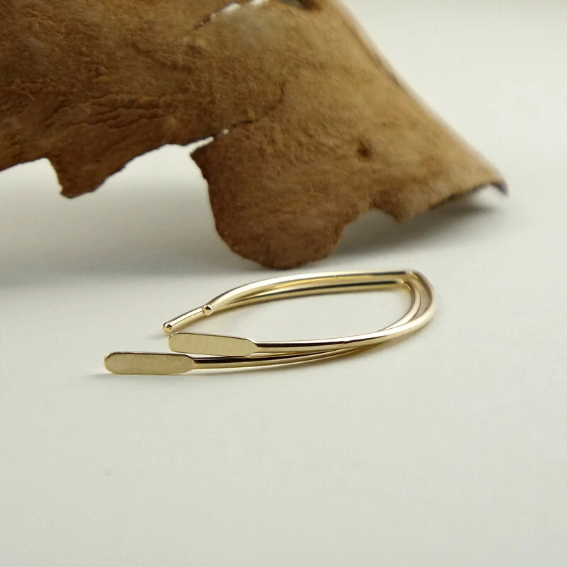 Alambres para pendientes rellenos de oro - Alambres para pendientes de aro - Ganchos para oreja de paleta - Martillados Foto 2 de 4