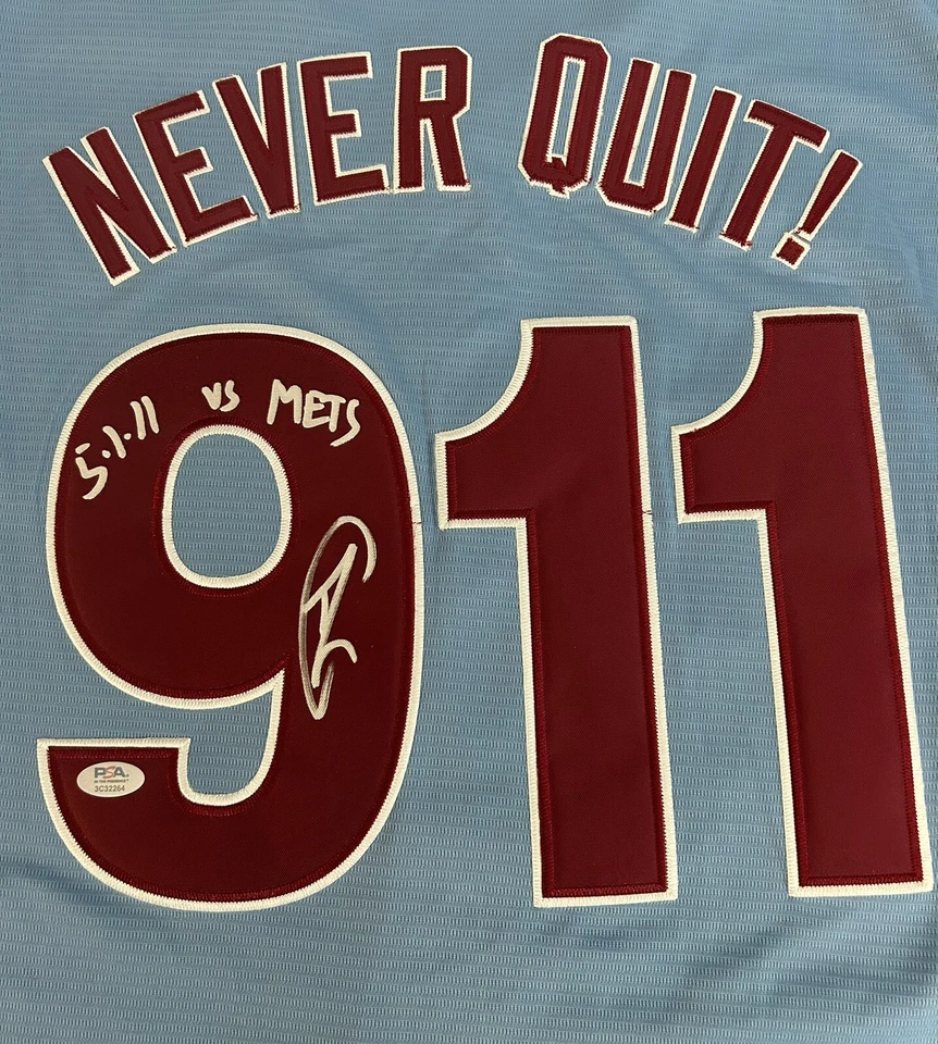 Robert O’Neill Signed Phillies ❌ Osama Bin Laden 5/1/11 Death Game Jersey PSA - Image 2 of 4