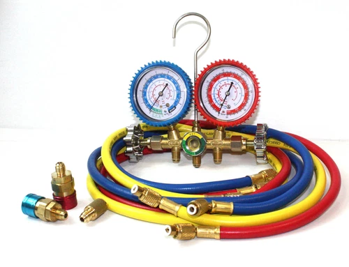 A/C Manifold Dual Gauge Set R134A R12 R22 R502 ACME HVAC AC Auto 5FT Hose