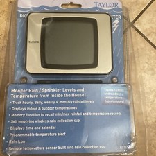 Taylor Wireless Digital Rain Gauge And Thermometer 2753 0811 V0270 New