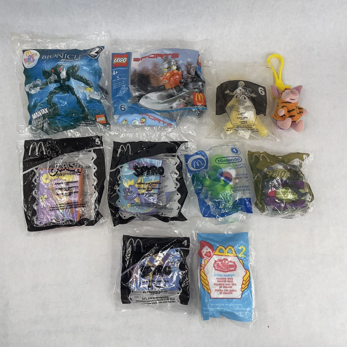 Assorted McDonalds Happy Meal Toy Lot 10 LEGO Spyro Crash Nintendo