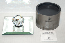 SWAROVSKI Crystal Globe Ball Paperweight Black Swan Multifaceted COA Mirror SCS