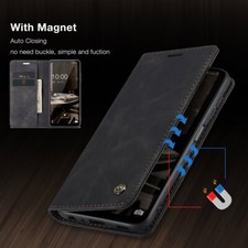 Leather Flip Wallet Case Samsung S23 S24 Ultra S22 A54 A13 A14 A52 Magnetic Cove