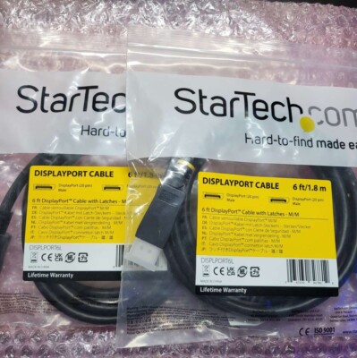 ( 2 ) OEM Genuine STARTECH   DisplayPORT CABLE 6ft / 1.8m   display port DP M/M