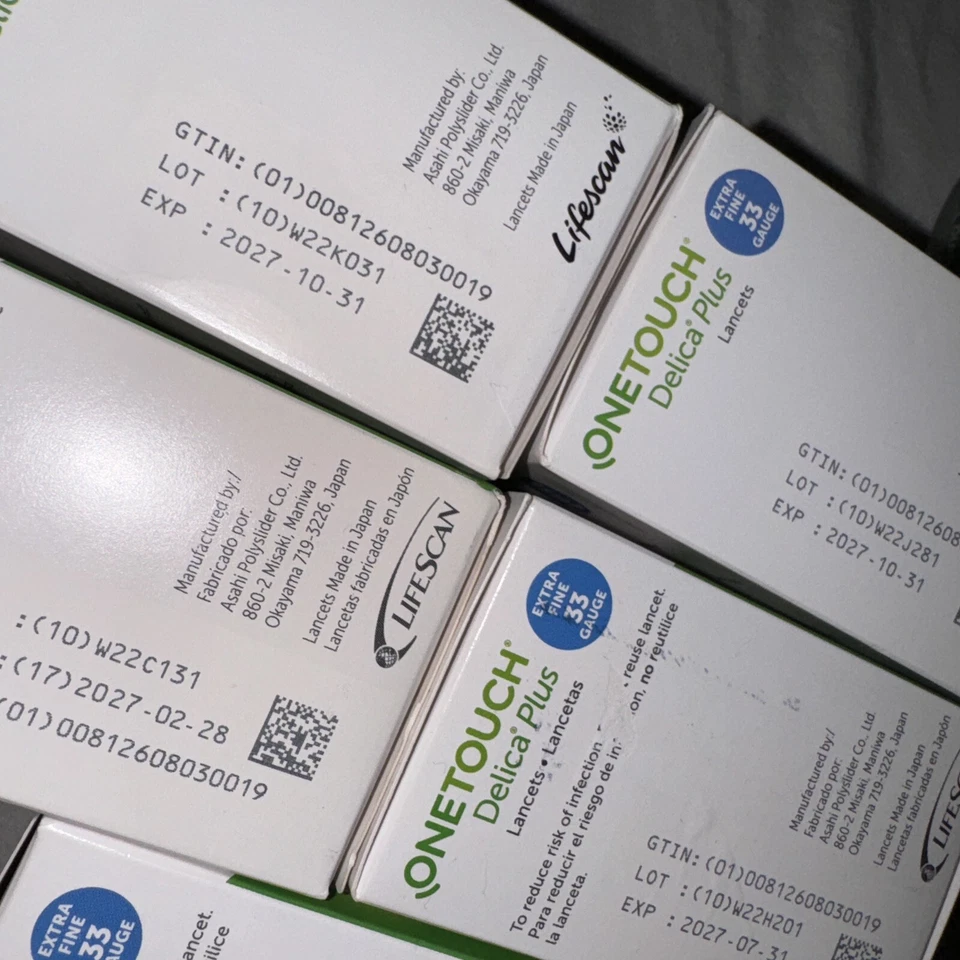 500 ЛАНЦЕТОВ ONE TOUCH DELICA PLUS 33 КАЛИБРА (5 коробок по 100 шт.) срок годности как новые 2027 - Изображение 3 из 4