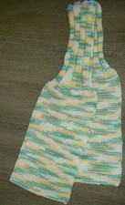 girls NECK SCARF handmade knit PASTEL COLORS one size fits most SUPER COND 42 IN