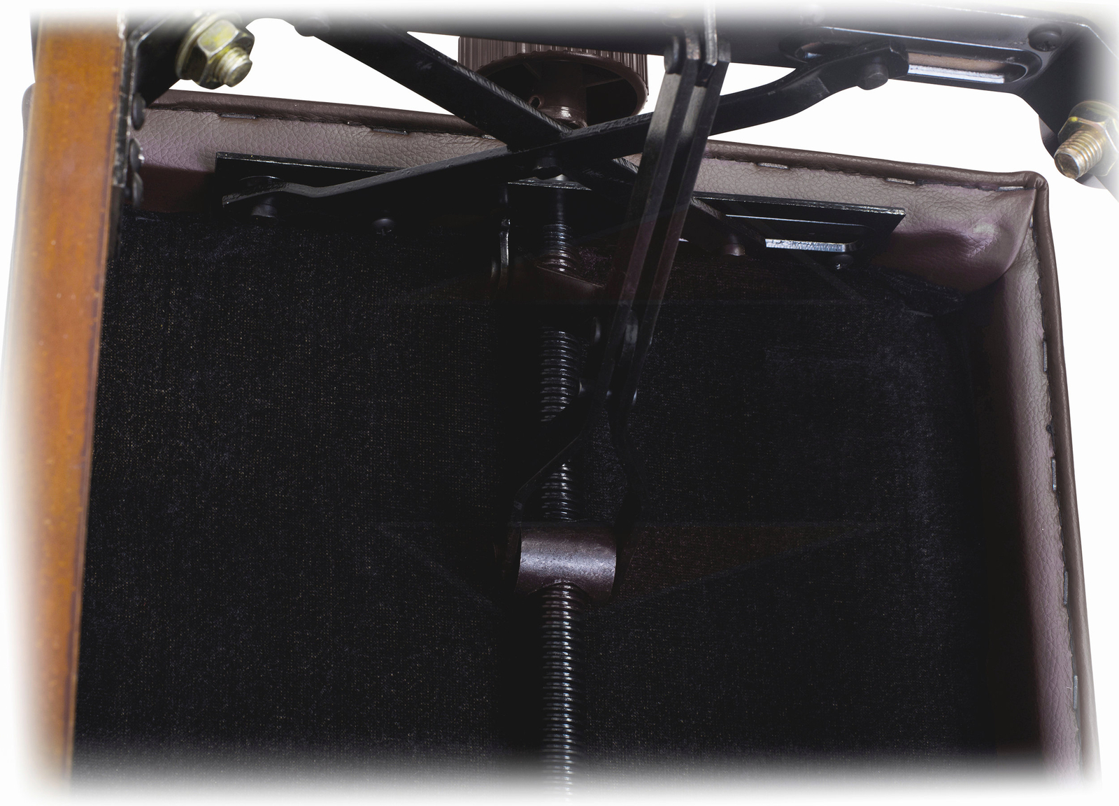 Brown Leather Piano Bench GRIFFIN Keyboard Seat Wood Vanity Chair Guitar Stool eBay