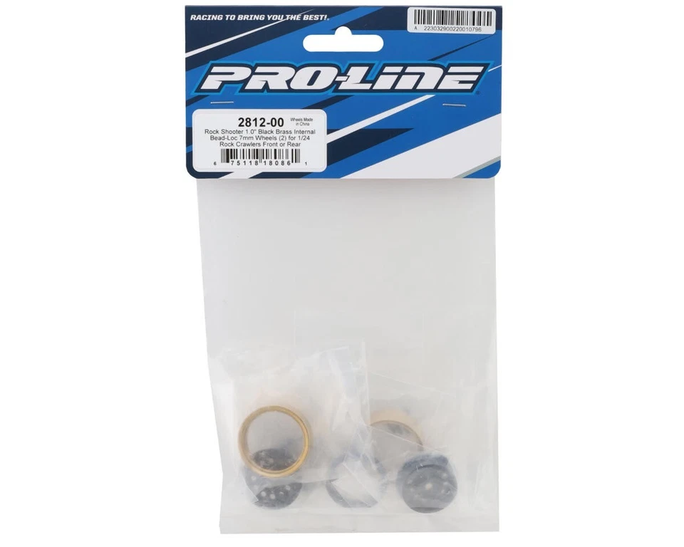 Pro-Line 1/24 Rock Shooter Brass F/R 1.0" 7mm Crawler Wheels (2) Black PRO281200 - Image 4 of 4