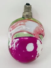 Vintage Antique Christmas Light Bulb Cow Jumped Over The Moon Milk Glass