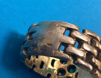 Bague En Argent Vermeil – Taille 54/55, Finition Dorée, Occasion En Bon état