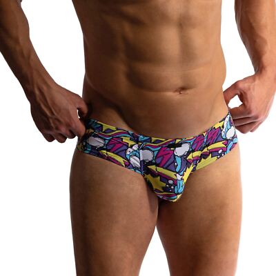 Manstore M800 Cheeky Brief mens underwear male hipster cup pouch graffiti art