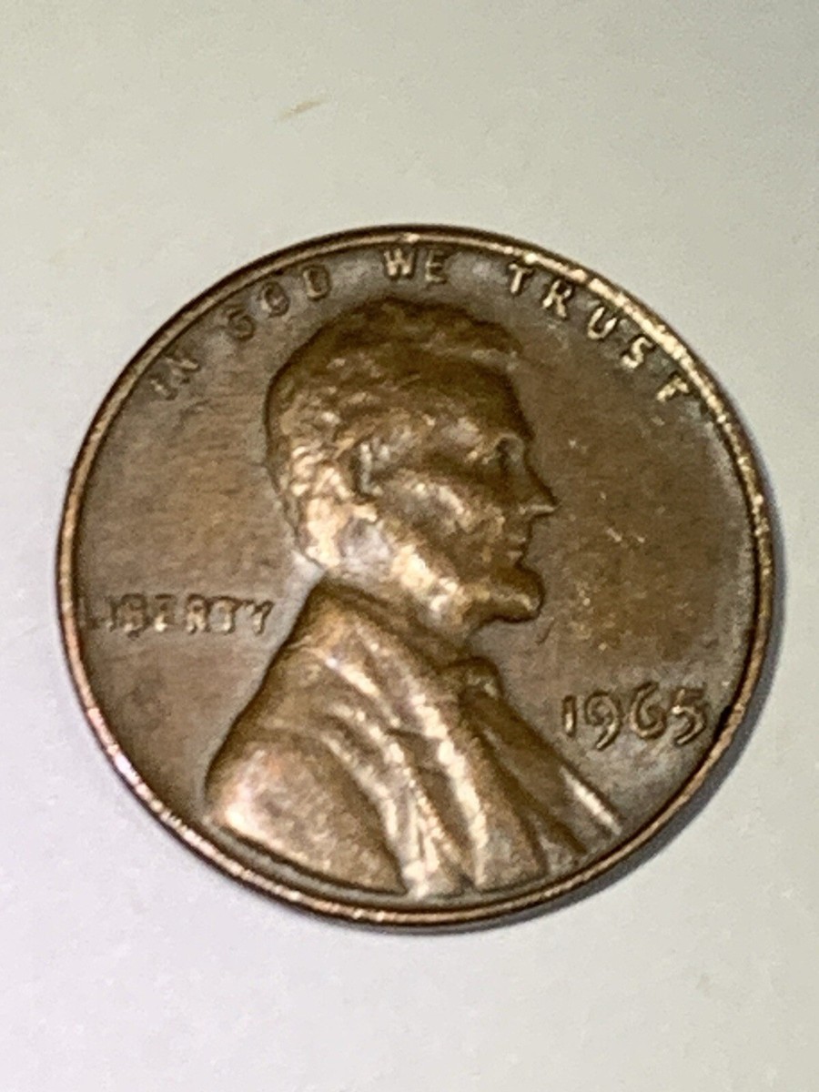 1965 no mint mark Lincoln Memorial penny with Errors 3.1g 1