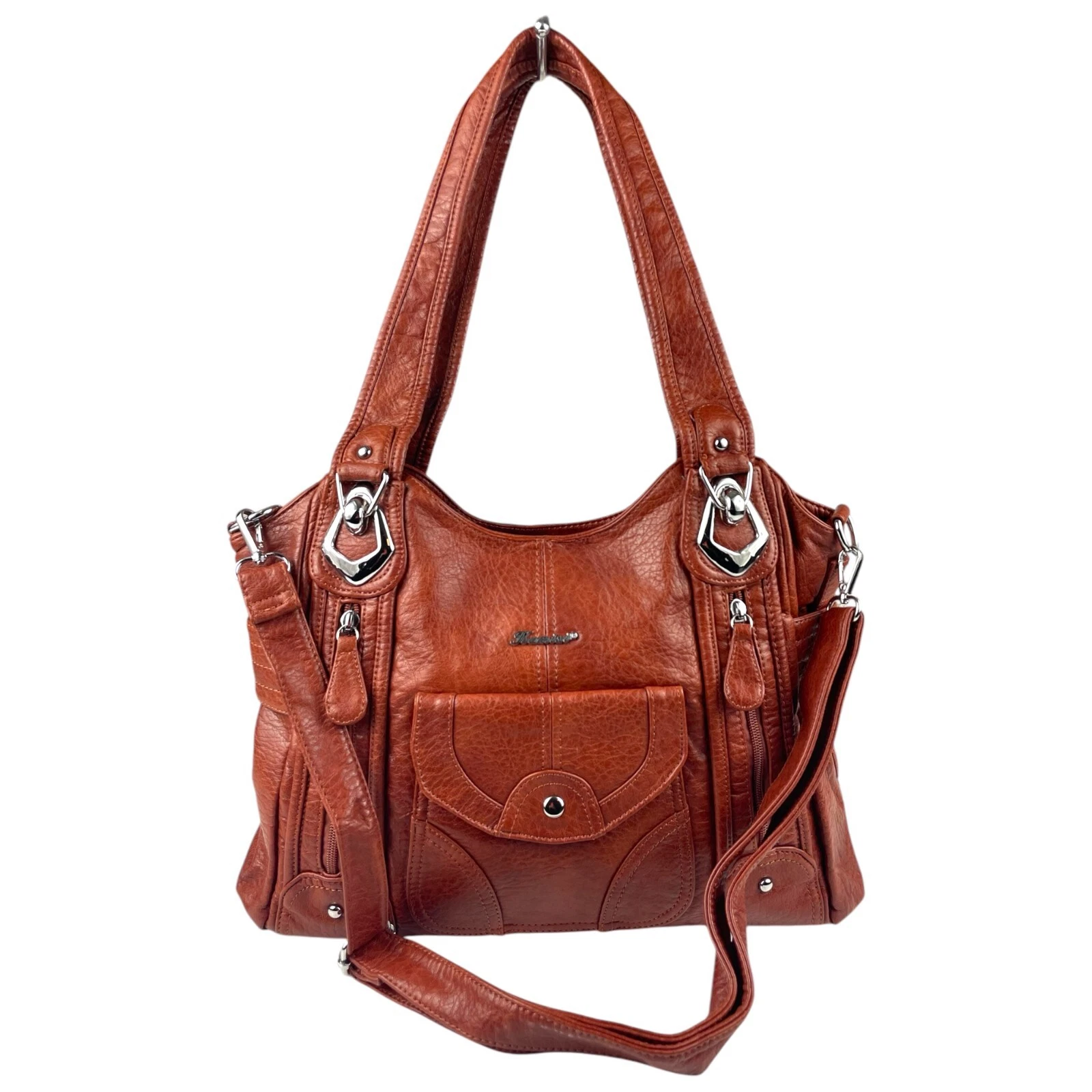 Schultertasche Damen Leder Imitat Weich Handtasche Umhängetasche Henkel AKW22026