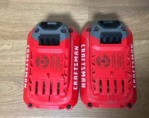 2- CRAFTSMAN GENUINE (CMCB202) Lithium-Ion V20 2.0 AH Batteries (READ)