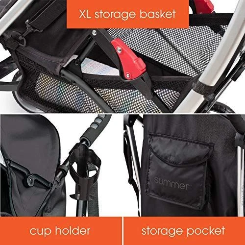 Summer 3Dlite Convenience Stroller, Jet Black - Lightweight Stroller with Alumin - Image 4 of 4