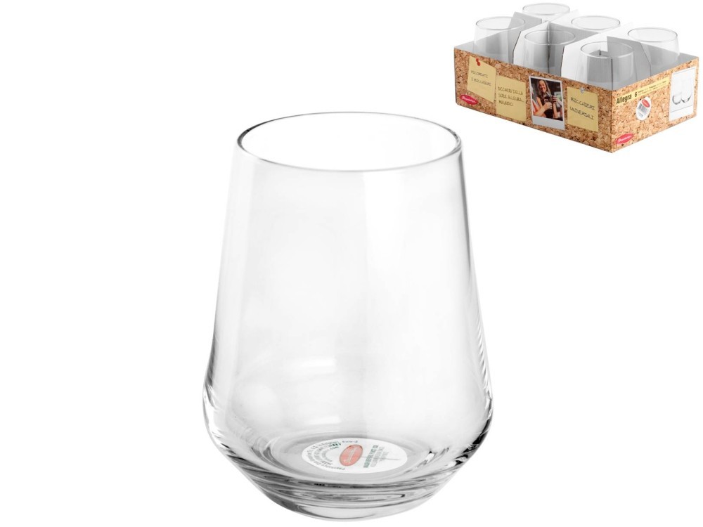 Pack of 6 Glass Tumblers Brand Pasabahce Model Allegra with Box
