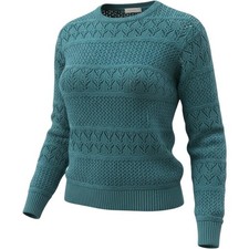 Vintage Its Pure Gould Teal Blue Pointelle Knit Sweater Crew Neck USA Made
