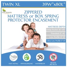 Twin XL Size Mattress or Box Spring Encasement 5" to 8" Depth - Low Profile Tw